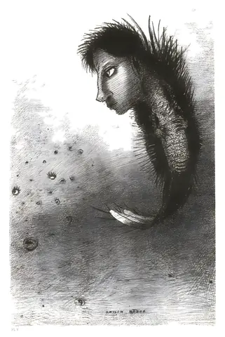 Apareció entonces una extraña criatura, Odilon Redon, 1888